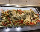 Une image de l'étape 12 de Filets de julienne au thym frais, courgette et poivron rouge.
