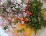 A picture of step 3 of Aloo Cheela.