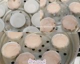 รูปขั้นตอนการทำที่ 4 ของ กล้วยน้ำว้าสตอเบอรี่โยเกริ์ต เค้กนึ่ง