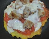 Foto del paso 9 de la receta: Arepizza🥯🌽🧀🍗🫓🥓🍅