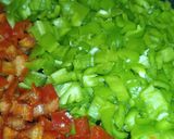 Une image de l'étape 1 de Légumes à la poêle (poivrons, aubergine 🍆 et tomate 🍅).