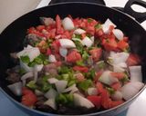 A picture of step 2 of Carne Guisada.