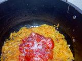 Spiced White runners beans in grated carrots