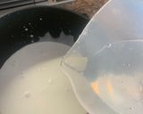 A picture of step 3 of Rice and Peas! (Beans).