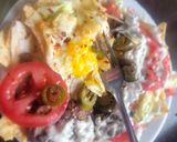A picture of step 5 of Layered Crescent Salad (hot+cold salad).