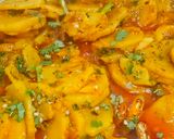 A picture of step 3 of Aloo ki kattliyan salan.