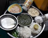 A picture of step 1 of Hariyali kabab.
