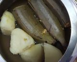 A picture of step 1 of Kacha Kolar Kofta curry/ Plantain Kofta Curry.