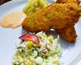 Fried fish restaurant style with salad,mash potato and dips recipe step 7 photo