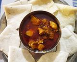 A picture of step 4 of Rice flour roti with chicken.