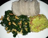 A picture of step 8 of Sauteed Sukuma Wiki with Toasted Cashew Nuts.
