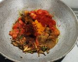 A picture of step 3 of Methi ka paratha with tomato chutney.