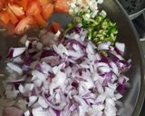 A picture of step 4 of Sev bhaji.