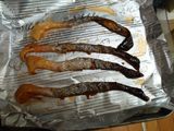 Leftover salmon skin crisps