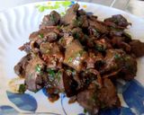 A picture of step 7 of Fried liver.