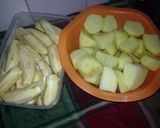 A picture of step 1 of Spiced matoke with beef #charityrecipe#4weekchallenge.