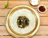 A picture of step 4 of Gongura leaves Sabji.
