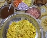 A picture of step 1 of Bhel (leftover potato).