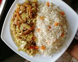 A picture of step 4 of White rice and cabbage stir fry.