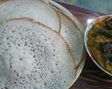A picture of step 3 of Appam and veg kurma.