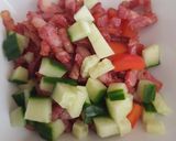 A picture of step 3 of My Italian inspired Pasta Salad with pancetta. 😀.