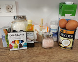 Foto del paso 1 de la receta: Bizcocho arcoíris de coco