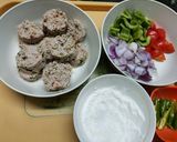 A picture of step 2 of Chilli Garlic Chicken Salami.