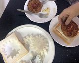 A picture of step 5 of Chicken kabab cheese sandwich 😋.