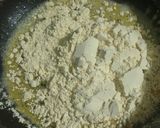 A picture of step 2 of Baisan ka Halwa.