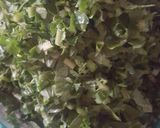 A picture of step 1 of Mooli ki Sabzi.