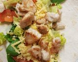 A picture of step 4 of My Garlic Chicken & Cheese Wrap.😁.