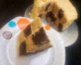 A picture of step 15 of Vanilla chocolate checker board cake.