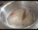 A picture of step 3 of Awadhi biryani layered with soya chaap.
