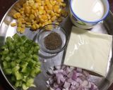 A picture of step 2 of Capsicum Corn stuffed Wheat Flour Tacos.