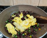 A picture of step 7 of EGG FRIED RICE with BLACK RICE.