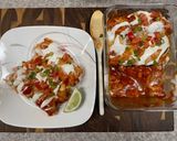 A picture of step 6 of Pork & Pepper Enchiladas.
