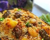 A picture of step 11 of Kabab karahi biryani.