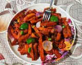 A picture of step 5 of Chilli Potato.