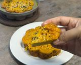 Gambar langkah 4 resipi Kuih bakar labu kuning.
