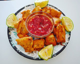 A picture of step 7 of Fish Bhajia with Kachumbari.