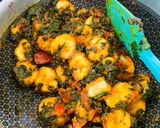 A picture of step 8 of Kela Methi Nu Shak.