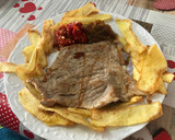 Foto del paso 13 de la receta: Sopa de cocido y timbal de filete de cerdo con cebolla caramelizada y pimientos asados