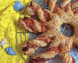 Pas rețetă Soare din foietaj cu șuncă și mozzarella 4 fotografie