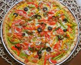 A picture of step 26 of Spinach Hummus Thin Crust Pizza with Hummus Salad.