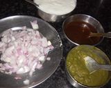 A picture of step 2 of Idli chat.