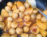 Hình bước làm 3 của món Trứng cút,chả kho cà ri xả ớt (chay) 😋😋