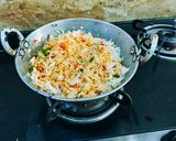 A picture of step 4 of Schezwan Fried Rice.
