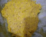 A picture of step 3 of Coconut Mango ladu/burfi.