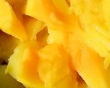 A picture of step 1 of 3 spice Mango muraba.