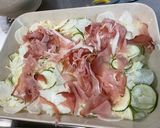 Une image de l'étape 14 de Gratin de navet blanc et courgette au jambon cru et emmental.